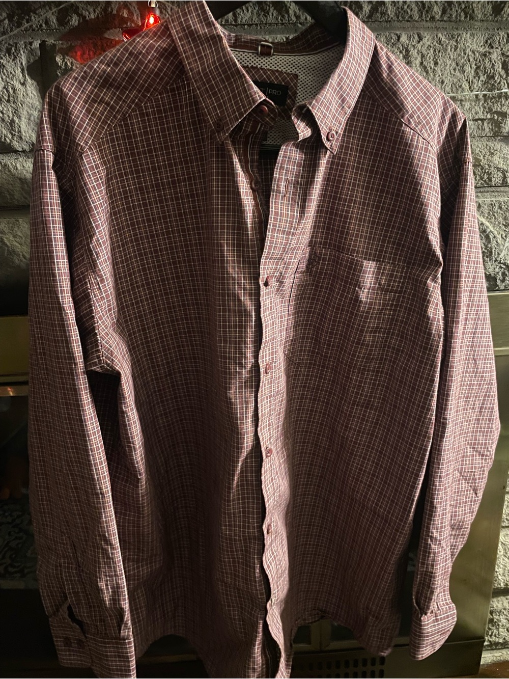 Ariat Men's Long-Sleeve Button-Down Shirt in Burgundy, Navy & White Size-XL
